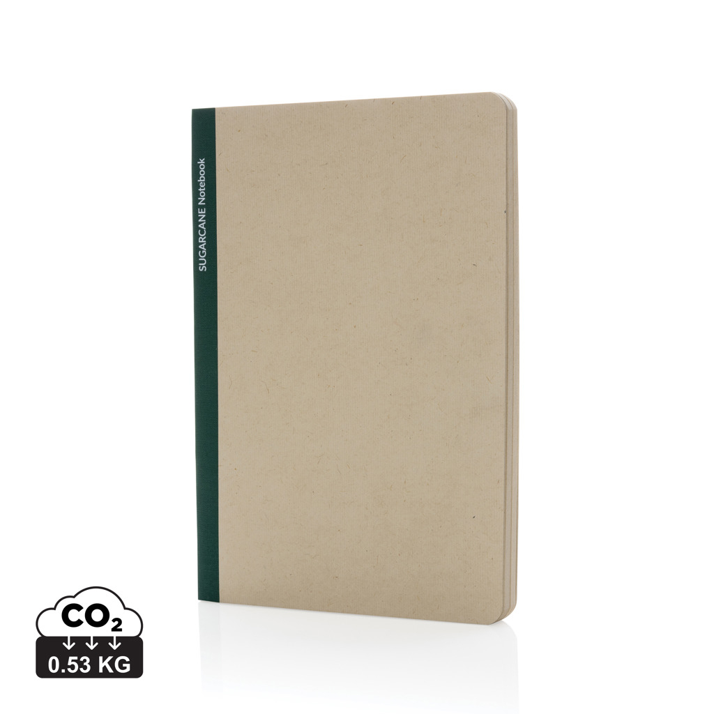Carnet A5 en papier de canne à sucre personnalisable Vert 